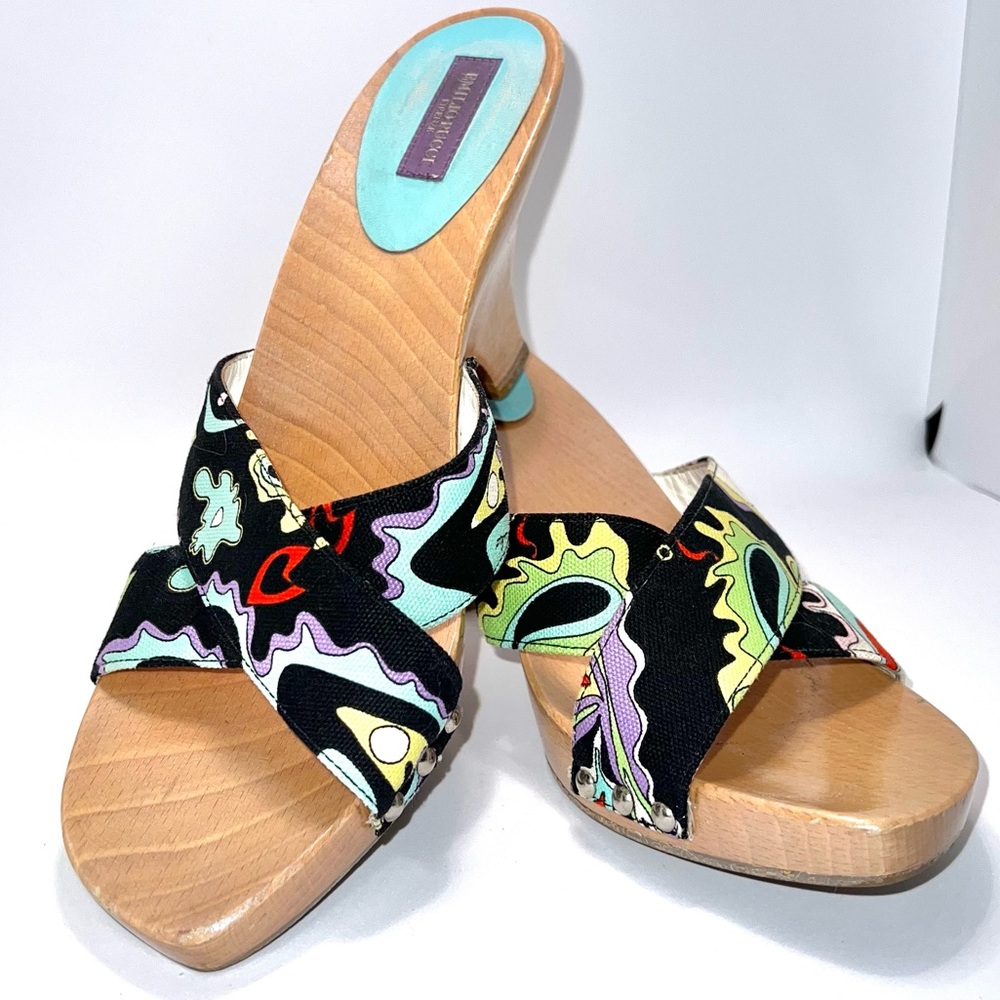 Emilio Pucci - Wood slide - EUC